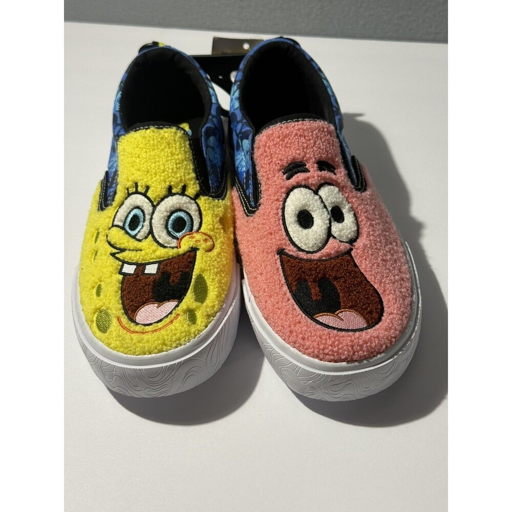 NWT Fleece Sz 2 SpongeBob SquarePants & Patrick Slip on Shoes. Unique NWT